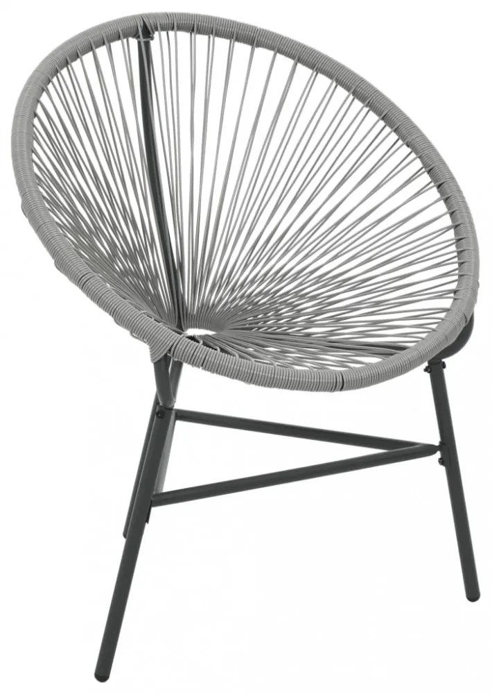 szürke polyrattan kerti kagylószék