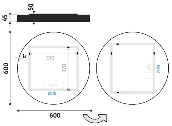 NIMCO ZPC 31000RVX-90 - LED háttérvilágítású fürdőszobai tükör 3000-6500K 60 cm IP44