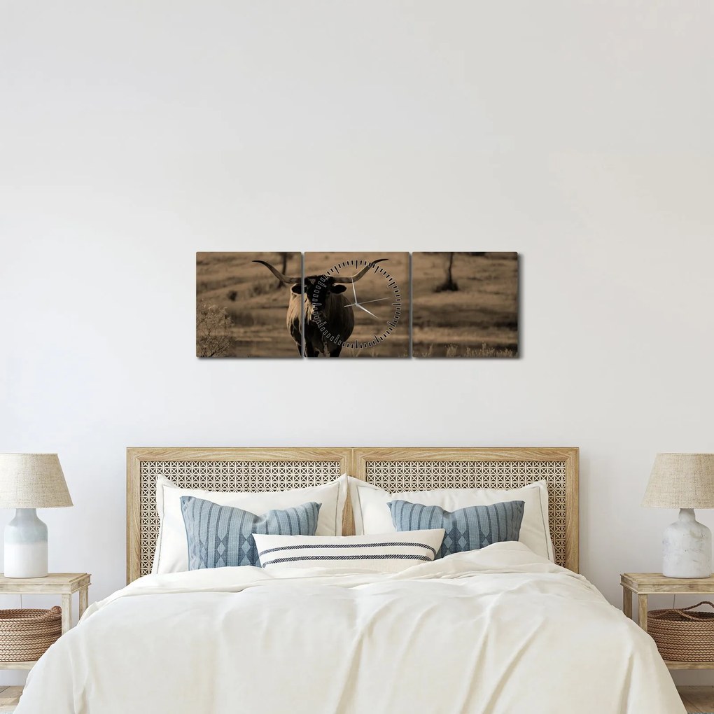 Kép - Texasi tehén (órával) (90x30 cm)