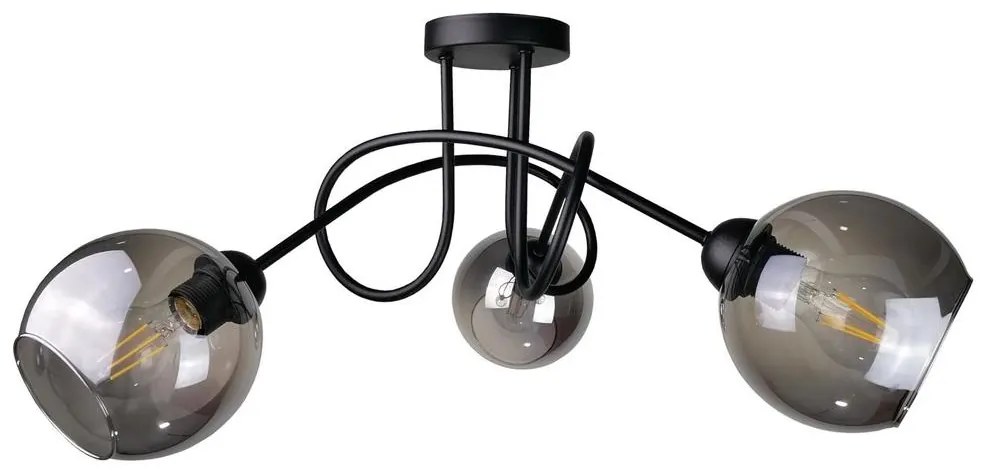 Keter Lighting Felületre szerelhető csillár RIN 3xE27/60W/230V fekete NA0237