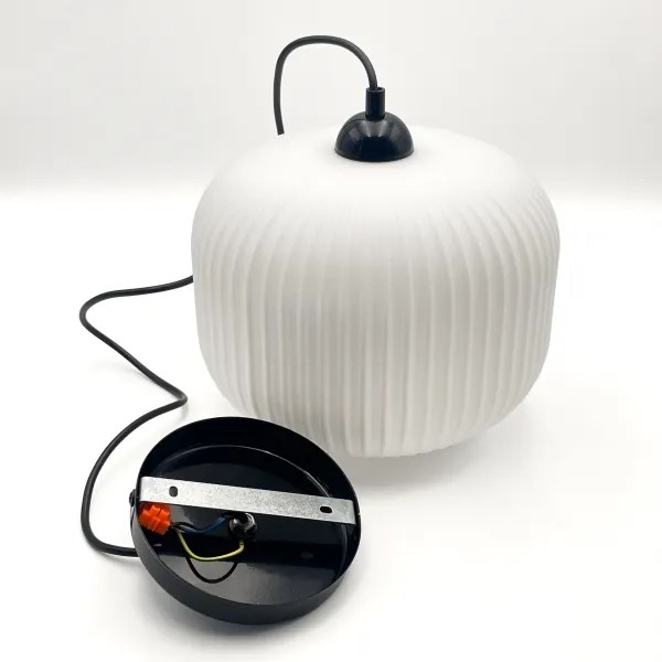 Csillár zsinóron HARMA 1xE27/15W/230V átm. 20 cm fehér/fekete