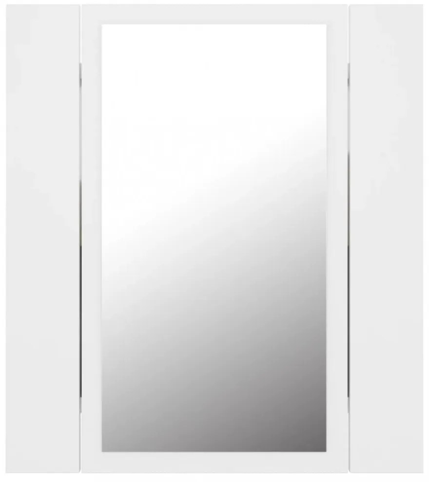 fehér akril LED-es fürdőszobaszekrény tükörrel 40 x 12 x 45 cm