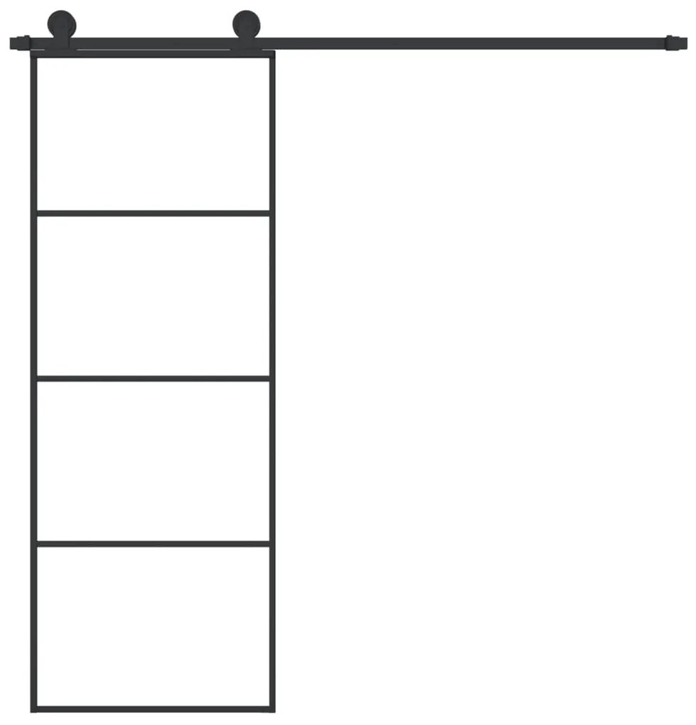 ESG üveg és alumínium tolóajtó fémszerelvény-szettel 76x205 cm