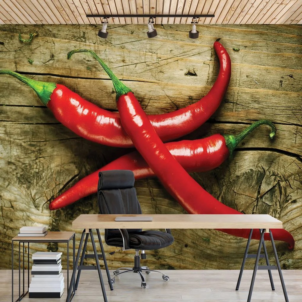 Fotótapéta - Chili paprika a fán (152,5x104 cm)