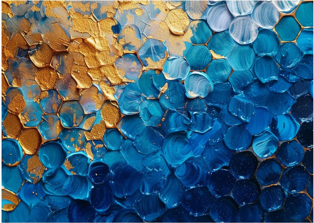 Kép - Kék-arany festmény (70x50 cm)