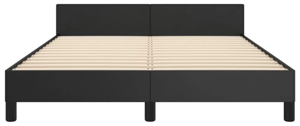 fekete ágykeret fejtámlával matrac nélkül 140x190 cm