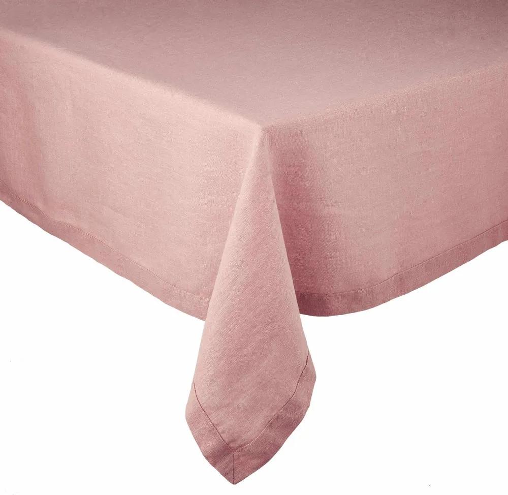 RIGA lenvászon terítő, rózsaszín 160x250 cm