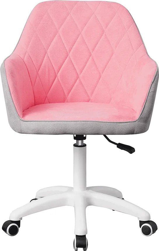 Irodai szék, szövet rózsaszín/szürke/fehér, SANTY