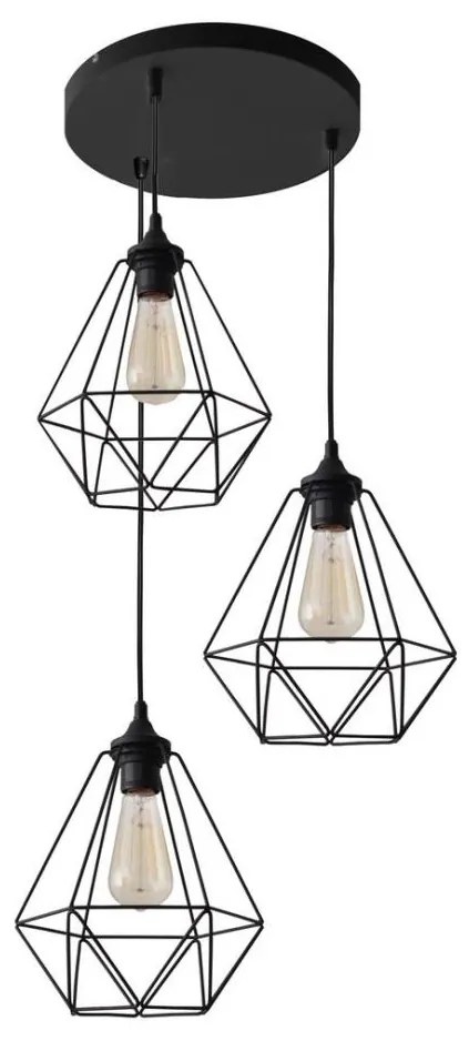 Csillár zsinóron KARO 3xE27/15W/230V
