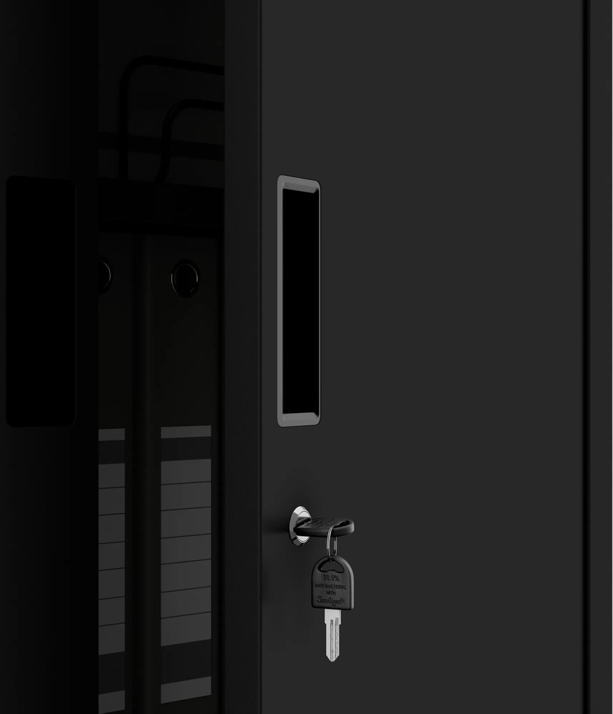 Fekete JAN Compact fémszekrény 1750 x 800 x 400 mm