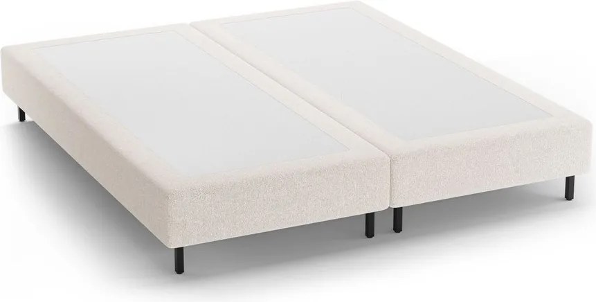 Krémszínű kárpitozott franciaágy ágytámla nélkül 160x200 cm Whale – Micadoni