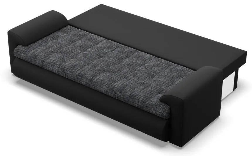 Tokio kanapéágy, fonott + műbőr, szürke - fekete