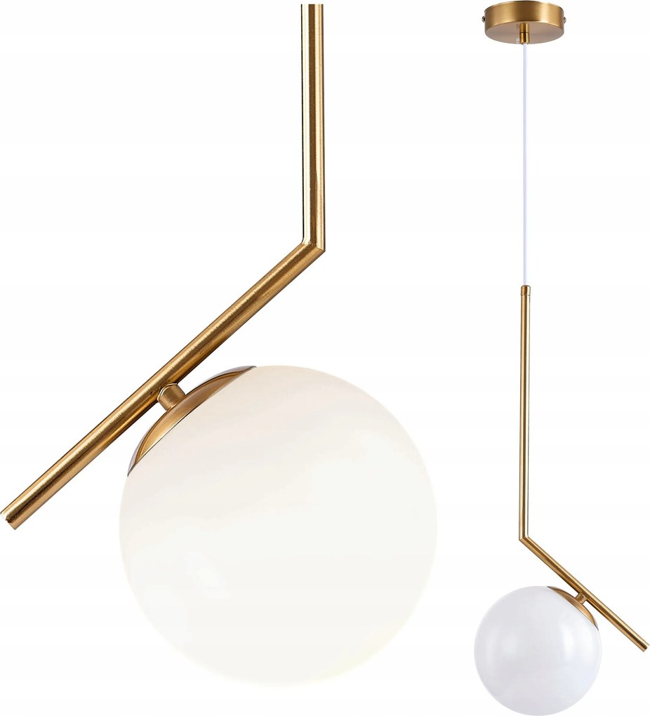 Mennyezeti függőlámpa Arany fehér gömb E27 üveg Led hálószoba lámpabúra