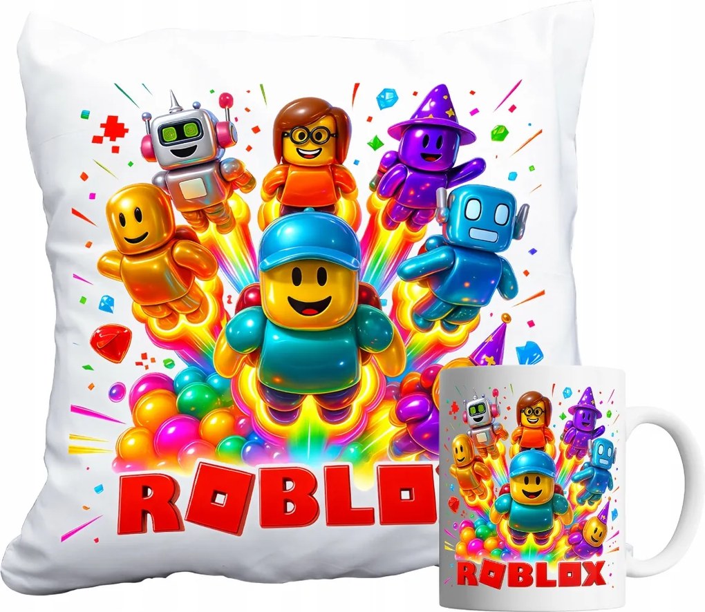 Bögre És Párna Szett Roblox Robloks Játék Ajándék Gyerekeknek Név