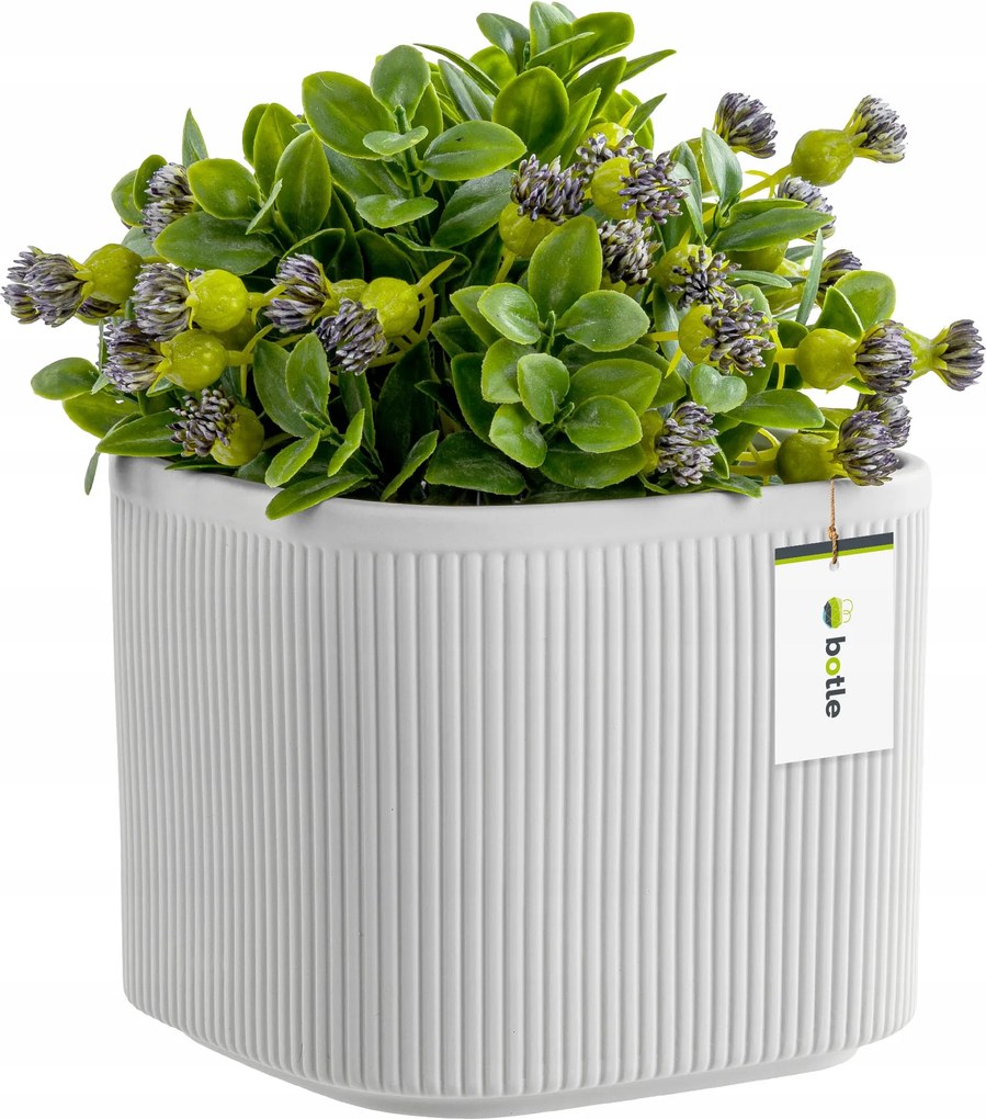 Virágcserép kerámia fedél Fehér Mat 14,5 cm H13,5 cm Mat Modern Stílus