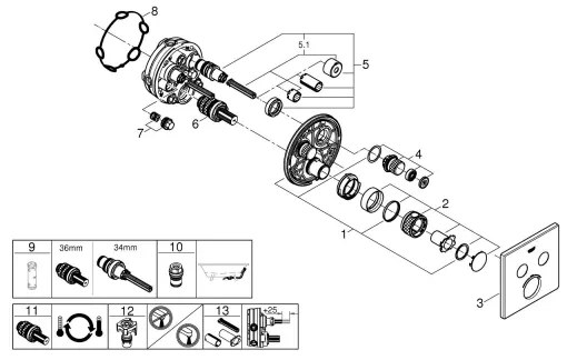 GROHE 29124A00 - termosztátos csaptelep GROHTHERM SMARTCONTROL grafit