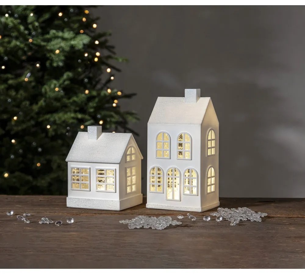 Fehér fénydekoráció karácsonyi mintával Winter – Star Trading