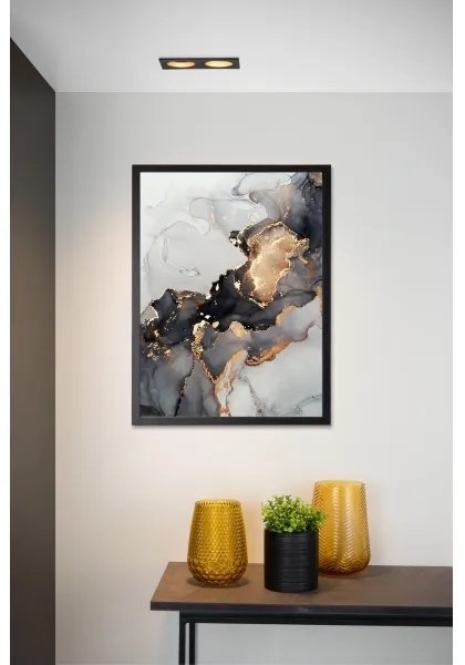 Lucide 22959/02/30 - Beépíthető lámpa EMBED 2xGU10/50W/230V fekete