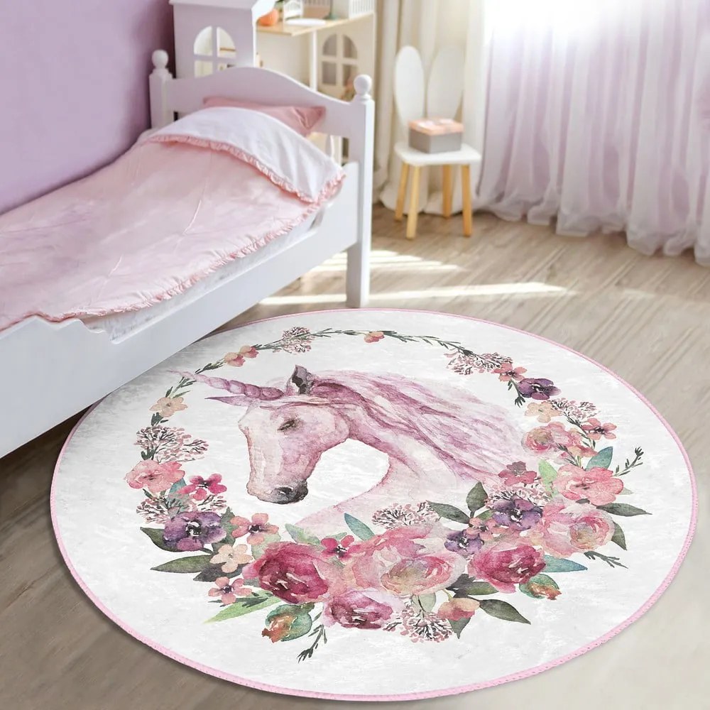 Rózsaszín gyerek szőnyeg ø 80 cm Comfort – Mila Home