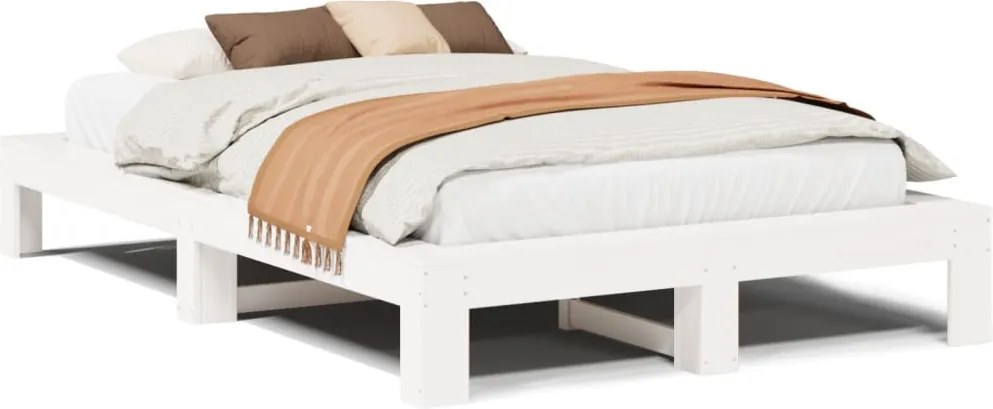 vidaXL fehér tömör fenyőfa ágy matrac nélkül 120 x 190 cm