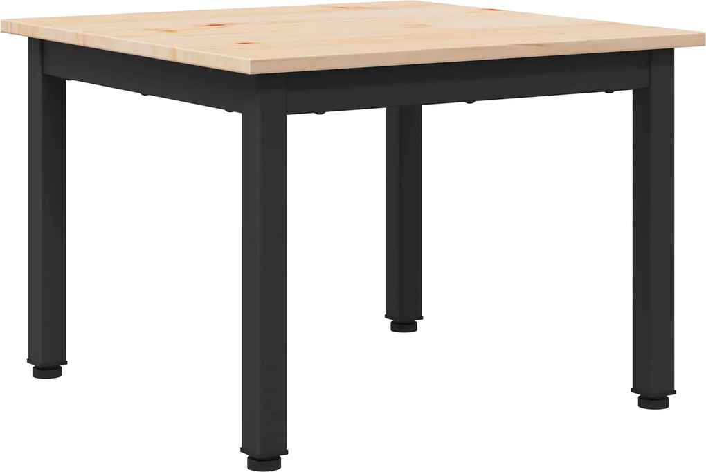vidaXL Dohányzóasztal Természetes 50 x 50 x 36 cm Tömör fenyőfa