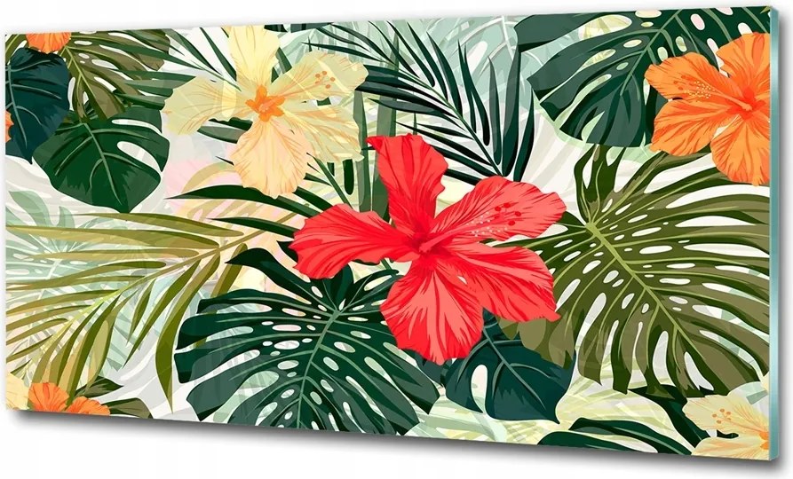 Fotótapéta üvegfalra Varázslatos virágok 125x50