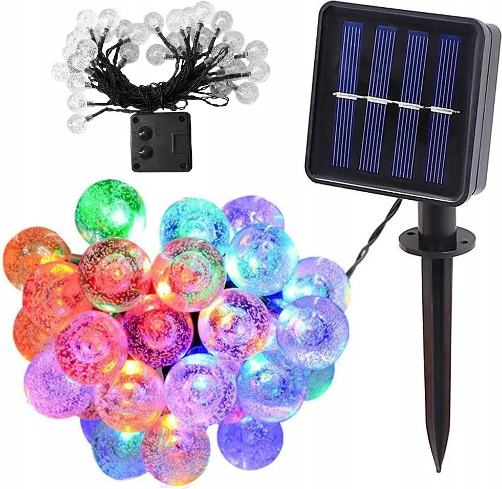 Kerti Fényfüzér 40 Led Napelemes Többszínű Automata