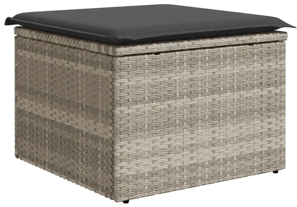 vidaXL világosszürke polyrattan kerti szék párnával 55 x 55 x 37 cm