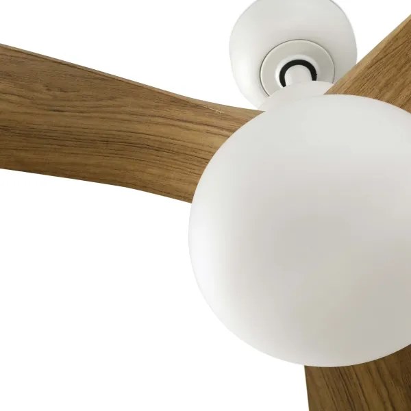 FARO 34361WT-11L - Mennyezeti ventilátor OUTWOOD L 1xE27/15W barna/fehér Ø 150 cm WT IP44 + távirányító