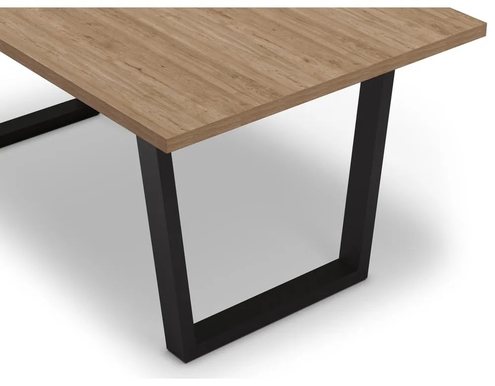 Étkezőasztal tölgyfa dekoros asztallappal 100x180 cm Francesca – Marckeric