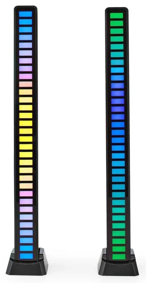 Nedis GALDP110BK - 2x LED RGB asztali lámpa, tölthető, 250 mAh