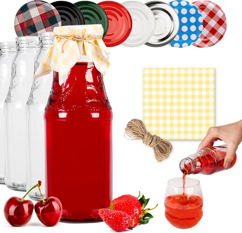 50X 330 Ml-es Üdítőital Palackok Tinktúrák Gyümölcslevek Szirupok Kompót Kupakkal