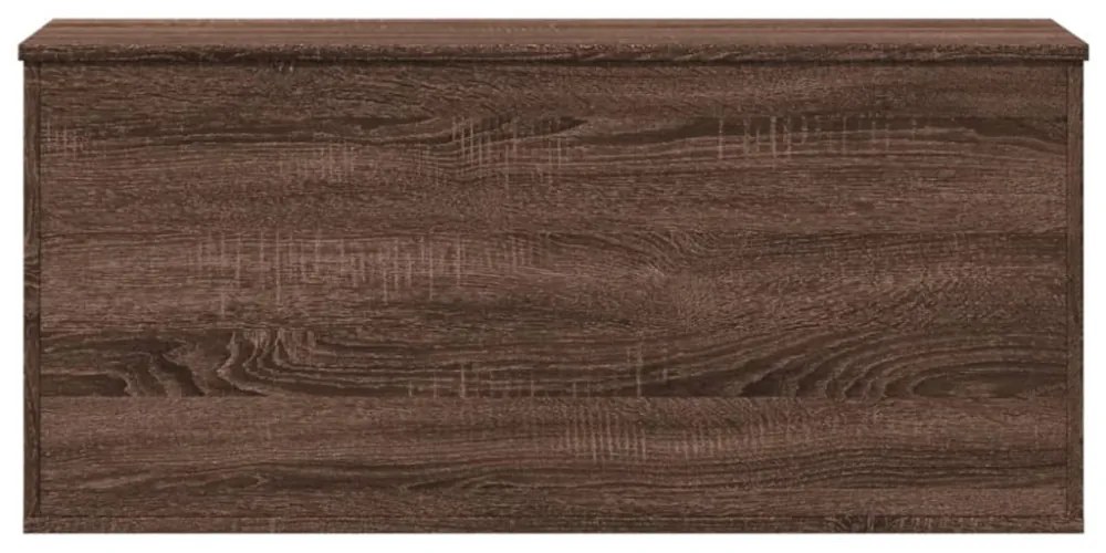 barna tölgy színű szerelt fa tárolóláda 100x42x46 cm