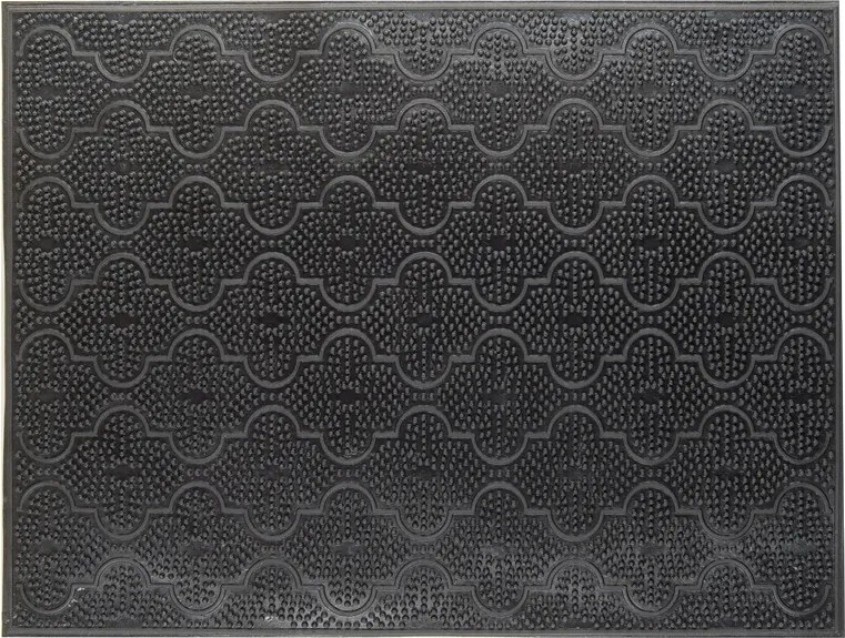 Lábtörlő ajtóhoz gumi téglalap alakú trebol 55 x 41 cm fekete sötét