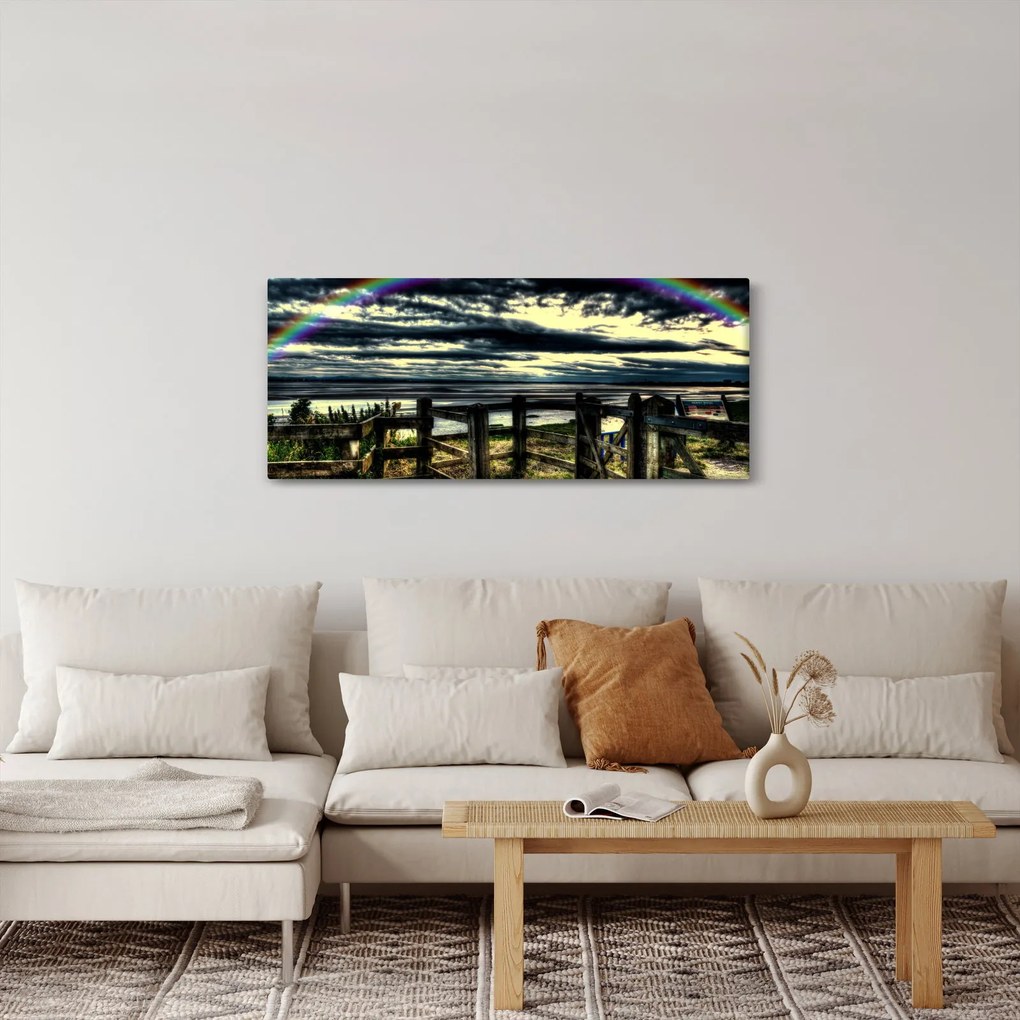 Szivárvány a tenger felett képe (120x50 cm)