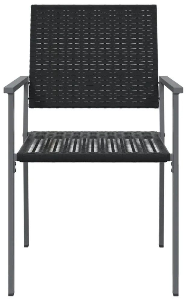 2 db fekete polyrattan kerti szék 54 x 62,5 x 89 cm