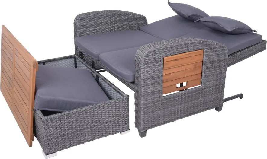 Szürke műrattan kerti kanapé Bari – Garden Pleasure