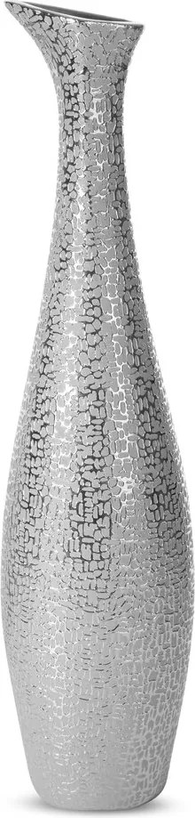 Dekorációs váza Riso 15x69 Eurofirany ezüst, harmatcsepp hatású