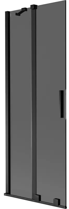 Mexen Velar, 2 szárnyas eltolható kádparaván 70 x 150 cm, 8mm szürke üveg, fekete matt, 896-070-000-41-70