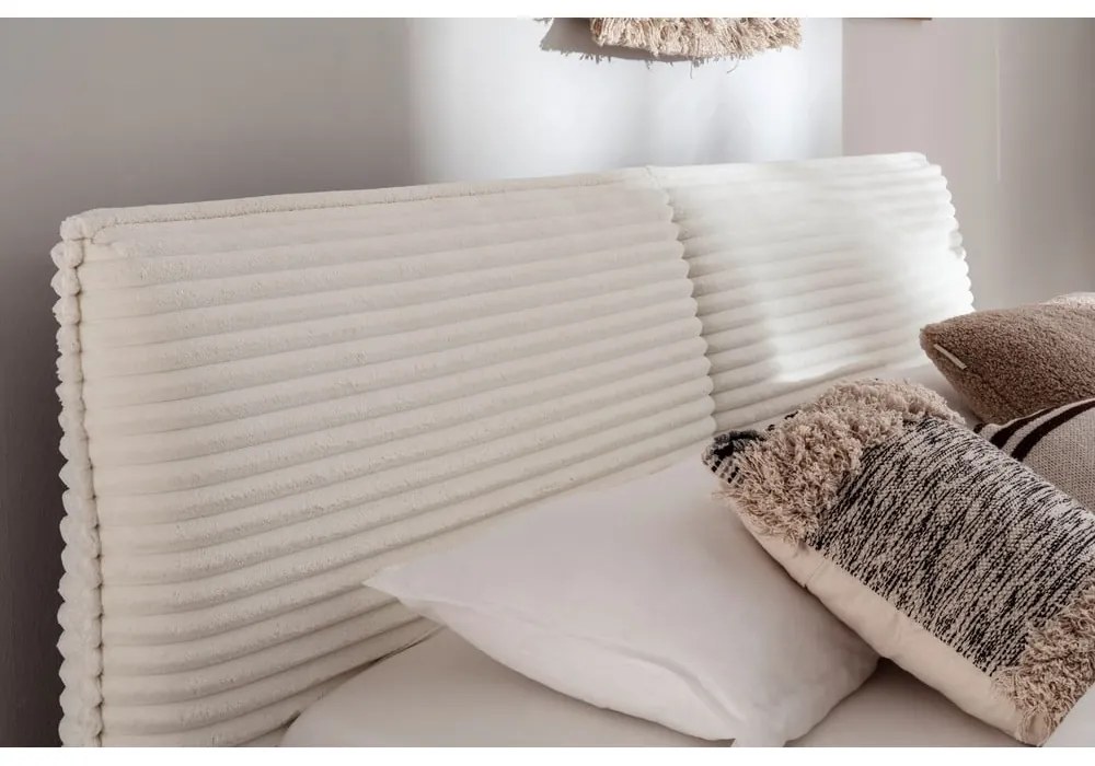 Bézs kárpitozott franciaágy ágyrács nélkül 160x200 cm Matera – Meise Möbel