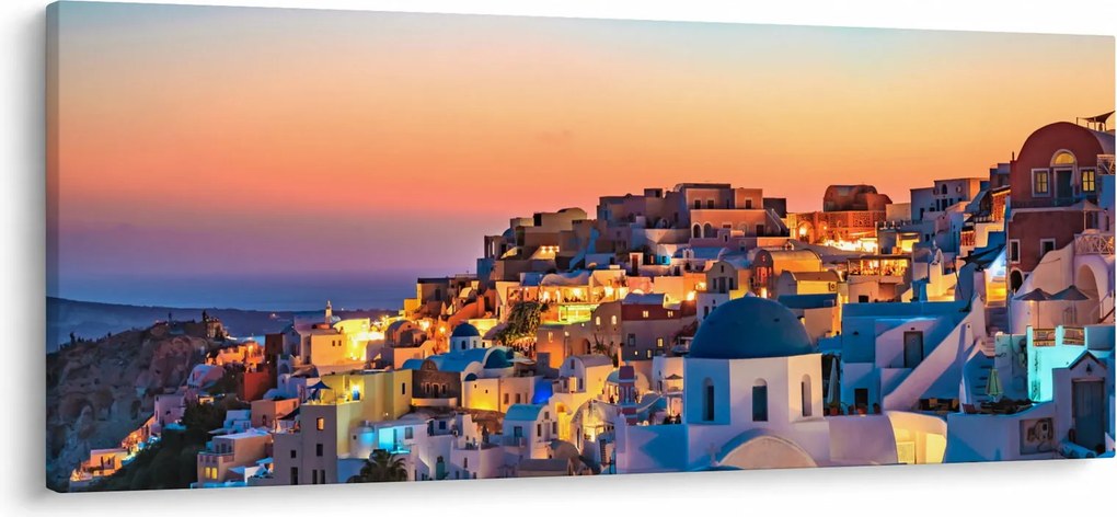 Kép - Santorini alkonyatkor (120x50 cm)
