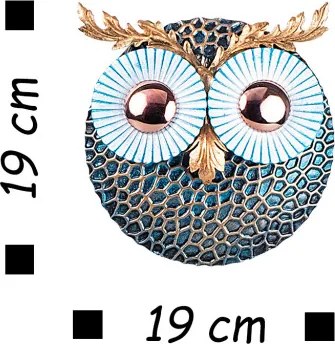 Owl 3 réz fém faldekoráció