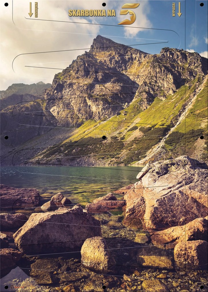 5 Pln-es Pénzperek XXL falikép 50x70 cm Hegyek