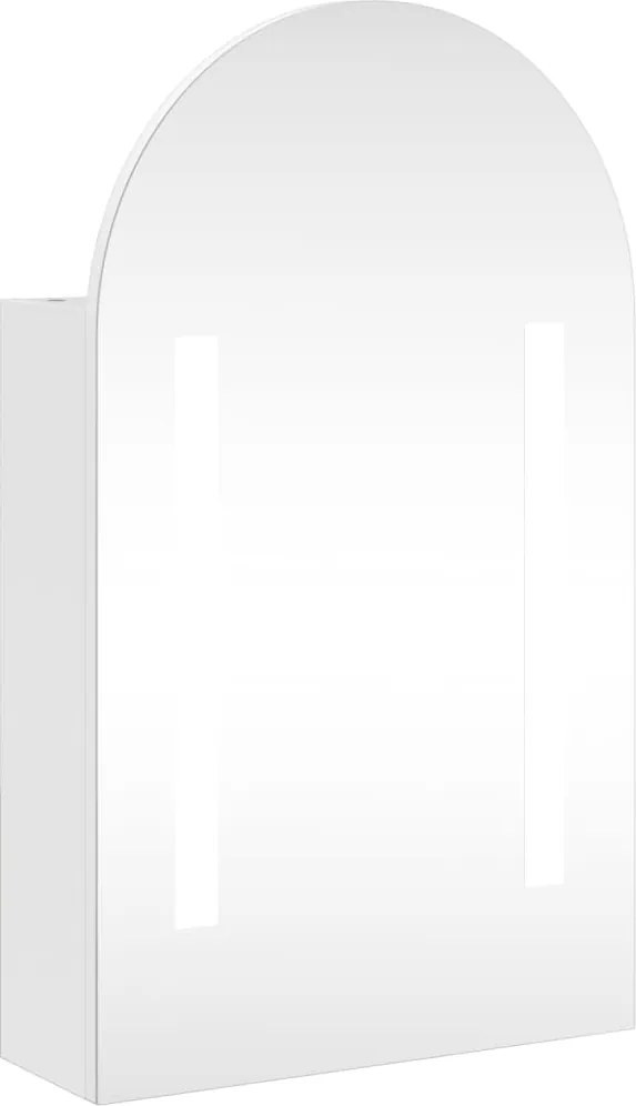 vidaXL fehér ívelt tükrös fürdőszobaszekrény LED-del 42 x 13 x 70 cm