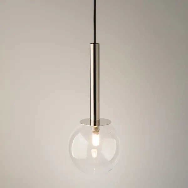 Csillár zsinóron DAISY 1xG9/12W/230V átm. 14 cm fényezett króm/fekete/átlátszó