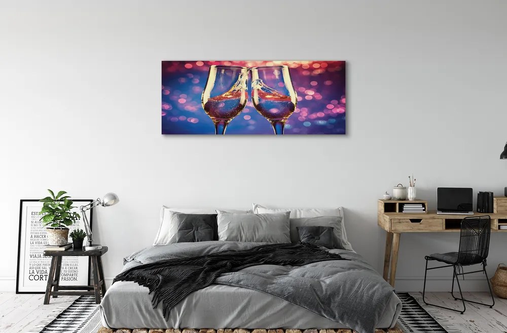 Canvas képek Színes háttér pezsgős üvegek 140x70 cm