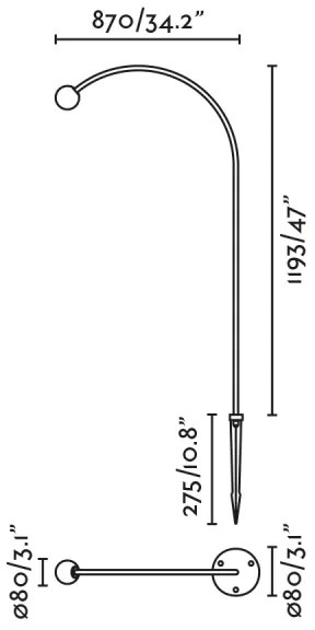 FARO 75562 - LED Kültéri lámpa CUCA LED/3W/24V 119,3 cm IP65 antracit