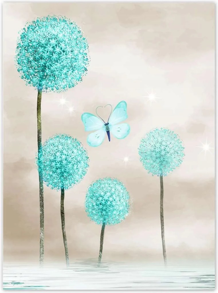 Poszterek 100x135 Pillangók Türkiz világ