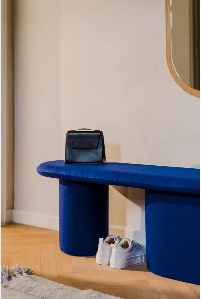 Kék gyapjú párnázott pad Rull – noo.ma