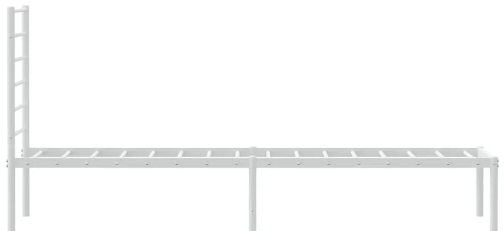 fehér fém ágykeret fejtámlával 80x200 cm